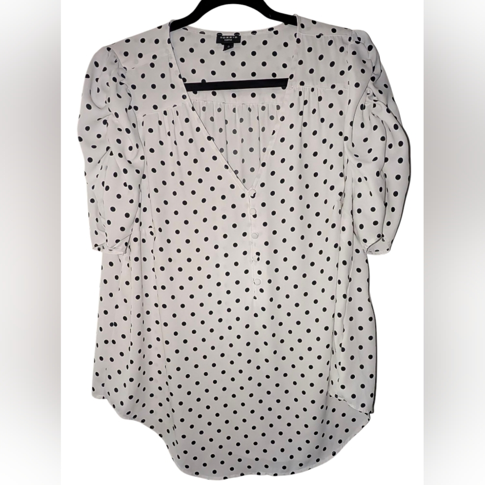 Polka Dot V-Neck Blouse